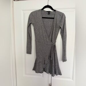 Forever 21 Gray Wrap Mini Dress